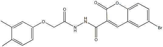 6-bromo-N'-[(3,4-dimethylphenoxy)acetyl]-2-oxo-2H-chromene-3-carbohydrazide 结构式