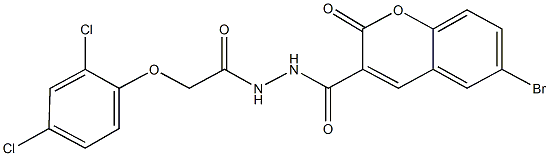 6-bromo-N'-[(2,4-dichlorophenoxy)acetyl]-2-oxo-2H-chromene-3-carbohydrazide 结构式