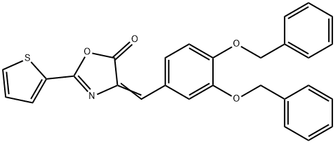 4-[3,4-bis(benzyloxy)benzylidene]-2-(2-thienyl)-1,3-oxazol-5(4H)-one 结构式