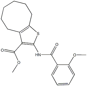 methyl 2-[(2-methoxybenzoyl)amino]-4,5,6,7,8,9-hexahydrocycloocta[b]thiophene-3-carboxylate 结构式