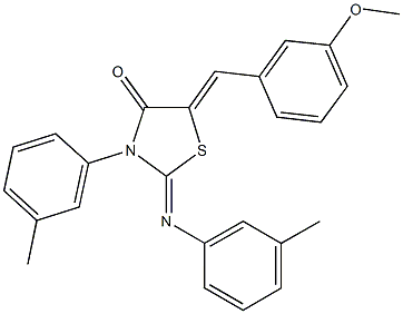 5-(3-methoxybenzylidene)-3-(3-methylphenyl)-2-[(3-methylphenyl)imino]-1,3-thiazolidin-4-one 结构式