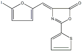 4-[(5-iodo-2-furyl)methylene]-2-(2-thienyl)-1,3-oxazol-5(4H)-one 结构式