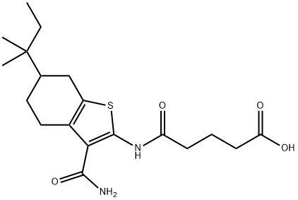 5-{[3-(aminocarbonyl)-6-tert-pentyl-4,5,6,7-tetrahydro-1-benzothien-2-yl]amino}-5-oxopentanoic acid 结构式