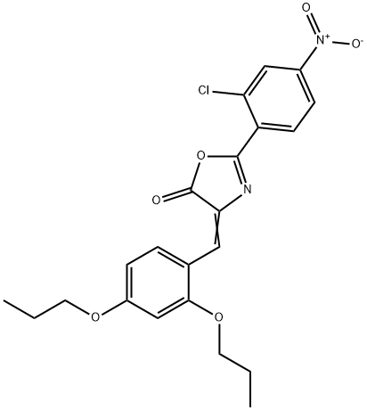 2-{2-chloro-4-nitrophenyl}-4-(2,4-dipropoxybenzylidene)-1,3-oxazol-5(4H)-one 结构式