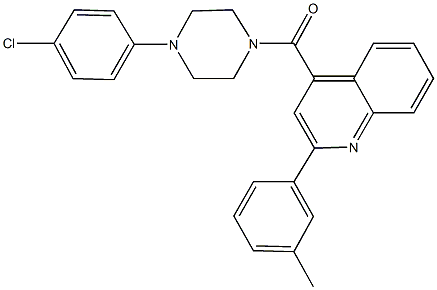 4-{[4-(4-chlorophenyl)-1-piperazinyl]carbonyl}-2-(3-methylphenyl)quinoline 结构式