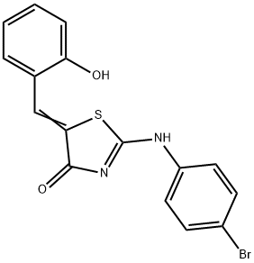 2-[(4-bromophenyl)imino]-5-(2-hydroxybenzylidene)-1,3-thiazolidin-4-one 结构式