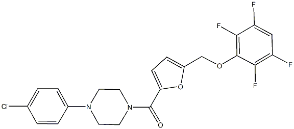 1-(4-chlorophenyl)-4-{5-[(2,3,5,6-tetrafluorophenoxy)methyl]-2-furoyl}piperazine 结构式