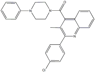 2-(4-chlorophenyl)-3-methyl-4-[(4-phenyl-1-piperazinyl)carbonyl]quinoline 结构式