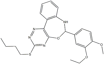 3-(butylsulfanyl)-6-(3-ethoxy-4-methoxyphenyl)-6,7-dihydro[1,2,4]triazino[5,6-d][3,1]benzoxazepine 结构式