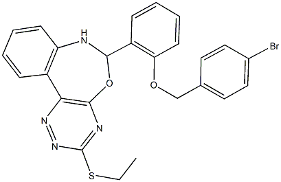 6-{2-[(4-bromobenzyl)oxy]phenyl}-3-(ethylsulfanyl)-6,7-dihydro[1,2,4]triazino[5,6-d][3,1]benzoxazepine 结构式