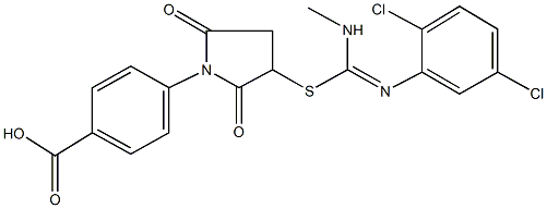 4-(3-{[[(2,5-dichlorophenyl)imino](methylamino)methyl]sulfanyl}-2,5-dioxo-1-pyrrolidinyl)benzoic acid 结构式