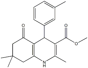 methyl 2,7,7-trimethyl-4-(3-methylphenyl)-5-oxo-1,4,5,6,7,8-hexahydro-3-quinolinecarboxylate 结构式