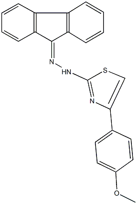 9H-fluoren-9-one [4-(4-methoxyphenyl)-1,3-thiazol-2-yl]hydrazone 结构式