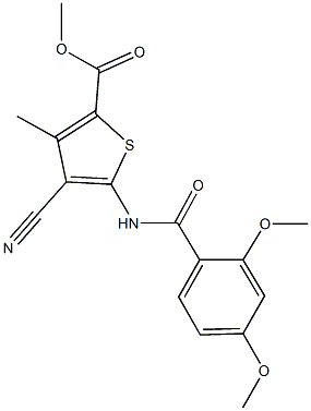 methyl 4-cyano-5-[(2,4-dimethoxybenzoyl)amino]-3-methyl-2-thiophenecarboxylate 结构式