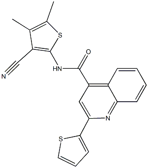 N-(3-cyano-4,5-dimethyl-2-thienyl)-2-(2-thienyl)-4-quinolinecarboxamide 结构式