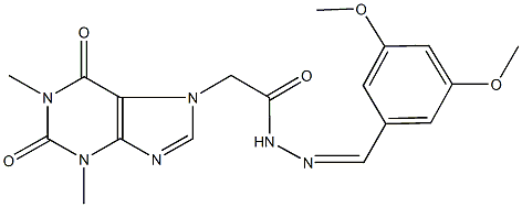 N'-(3,5-dimethoxybenzylidene)-2-(1,3-dimethyl-2,6-dioxo-1,2,3,6-tetrahydro-7H-purin-7-yl)acetohydrazide 结构式