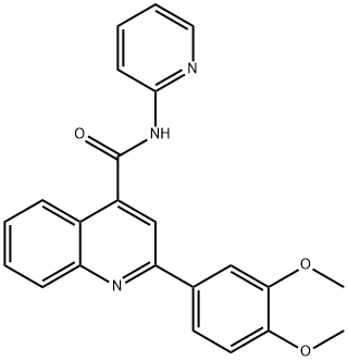 2-(3,4-dimethoxyphenyl)-N-(2-pyridinyl)-4-quinolinecarboxamide 结构式