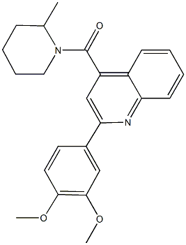 2-(3,4-dimethoxyphenyl)-4-[(2-methyl-1-piperidinyl)carbonyl]quinoline 结构式