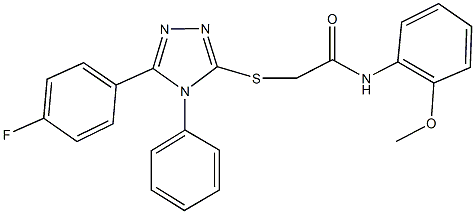 2-{[5-(4-fluorophenyl)-4-phenyl-4H-1,2,4-triazol-3-yl]sulfanyl}-N-(2-methoxyphenyl)acetamide 结构式