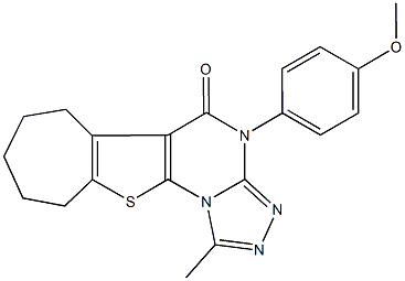 4-(4-methoxyphenyl)-1-methyl-7,8,9,10-tetrahydro-6H-cyclohepta[4,5]thieno[3,2-e][1,2,4]triazolo[4,3-a]pyrimidin-5(4H)-one 结构式