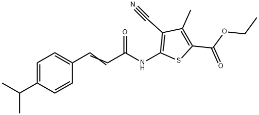 ethyl 4-cyano-5-{[3-(4-isopropylphenyl)acryloyl]amino}-3-methyl-2-thiophenecarboxylate 结构式