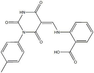 2-{[(1-(4-methylphenyl)-2,4,6-trioxotetrahydro-5(2H)-pyrimidinylidene)methyl]amino}benzoic acid 结构式
