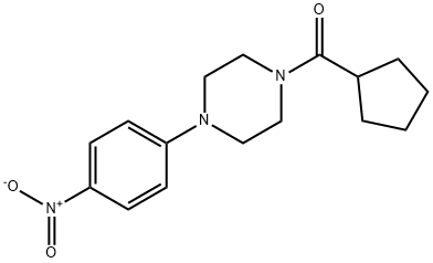 1-(cyclopentylcarbonyl)-4-{4-nitrophenyl}piperazine 结构式
