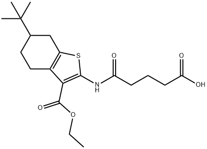 5-{[6-tert-butyl-3-(ethoxycarbonyl)-4,5,6,7-tetrahydro-1-benzothien-2-yl]amino}-5-oxopentanoic acid 结构式