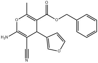 benzyl 6-amino-5-cyano-4-(3-furyl)-2-methyl-4H-pyran-3-carboxylate 结构式