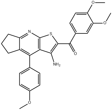 [3-amino-4-(4-methoxyphenyl)-6,7-dihydro-5H-cyclopenta[b]thieno[3,2-e]pyridin-2-yl](3,4-dimethoxyphenyl)methanone 结构式