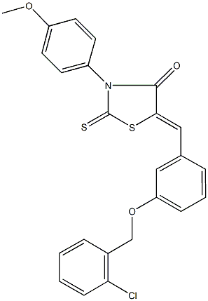 5-{3-[(2-chlorobenzyl)oxy]benzylidene}-3-(4-methoxyphenyl)-2-thioxo-1,3-thiazolidin-4-one 结构式