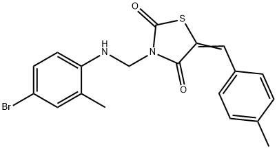 3-[(4-bromo-2-methylanilino)methyl]-5-(4-methylbenzylidene)-1,3-thiazolidine-2,4-dione 结构式