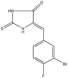 5-(3-bromo-4-fluorobenzylidene)-2-thioxo-4-imidazolidinone 结构式