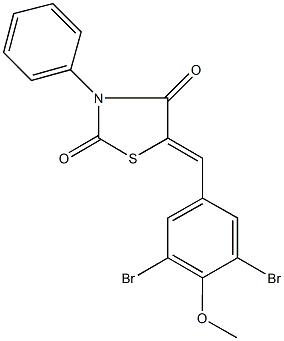 5-(3,5-dibromo-4-methoxybenzylidene)-3-phenyl-1,3-thiazolidine-2,4-dione 结构式