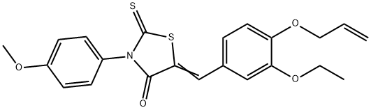 5-[4-(allyloxy)-3-ethoxybenzylidene]-3-(4-methoxyphenyl)-2-thioxo-1,3-thiazolidin-4-one 结构式