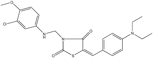 3-[(3-chloro-4-methoxyanilino)methyl]-5-[4-(diethylamino)benzylidene]-1,3-thiazolidine-2,4-dione 结构式