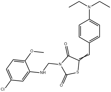 3-[(5-chloro-2-methoxyanilino)methyl]-5-[4-(diethylamino)benzylidene]-1,3-thiazolidine-2,4-dione 结构式