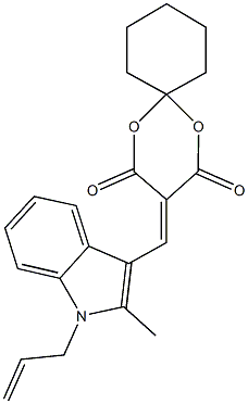 3-[(1-allyl-2-methyl-1H-indol-3-yl)methylene]-1,5-dioxaspiro[5.5]undecane-2,4-dione 结构式