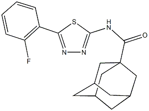 N-[5-(2-fluorophenyl)-1,3,4-thiadiazol-2-yl]-1-adamantanecarboxamide 结构式