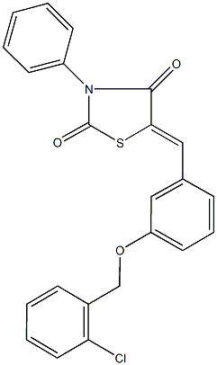 5-{3-[(2-chlorobenzyl)oxy]benzylidene}-3-phenyl-1,3-thiazolidine-2,4-dione 结构式