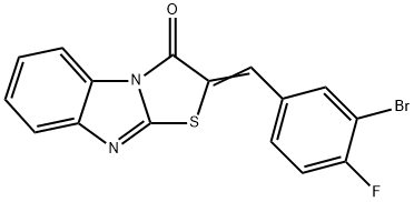 2-(3-bromo-4-fluorobenzylidene)[1,3]thiazolo[3,2-a]benzimidazol-3(2H)-one 结构式