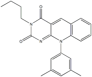 3-butyl-10-(3,5-dimethylphenyl)pyrimido[4,5-b]quinoline-2,4(3H,10H)-dione 结构式