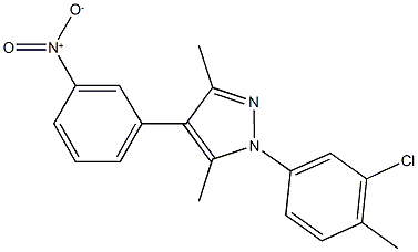 1-(3-chloro-4-methylphenyl)-4-{3-nitrophenyl}-3,5-dimethyl-1H-pyrazole 结构式
