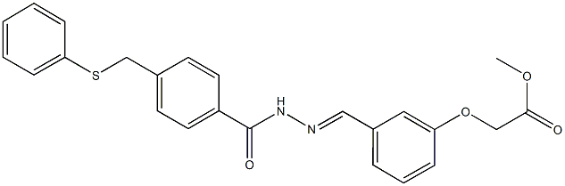 methyl [3-(2-{4-[(phenylsulfanyl)methyl]benzoyl}carbohydrazonoyl)phenoxy]acetate 结构式