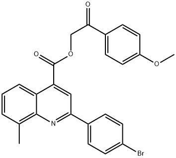 2-(4-methoxyphenyl)-2-oxoethyl 2-(4-bromophenyl)-8-methyl-4-quinolinecarboxylate 结构式