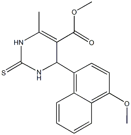 methyl 4-(4-methoxy-1-naphthyl)-6-methyl-2-thioxo-1,2,3,4-tetrahydro-5-pyrimidinecarboxylate 结构式