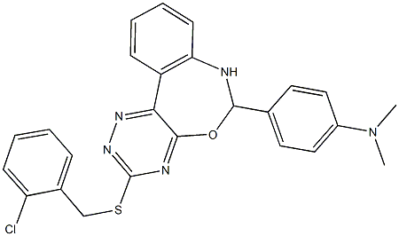 4-{3-[(2-chlorobenzyl)sulfanyl]-6,7-dihydro[1,2,4]triazino[5,6-d][3,1]benzoxazepin-6-yl}-N,N-dimethylaniline 结构式
