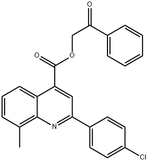 2-oxo-2-phenylethyl 2-(4-chlorophenyl)-8-methyl-4-quinolinecarboxylate 结构式