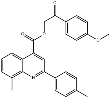 2-(4-methoxyphenyl)-2-oxoethyl 8-methyl-2-(4-methylphenyl)-4-quinolinecarboxylate 结构式