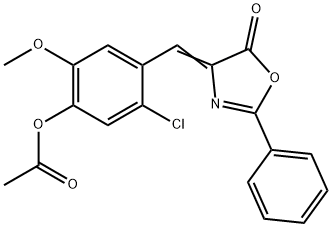 5-chloro-2-methoxy-4-[(5-oxo-2-phenyl-1,3-oxazol-4(5H)-ylidene)methyl]phenyl acetate 结构式